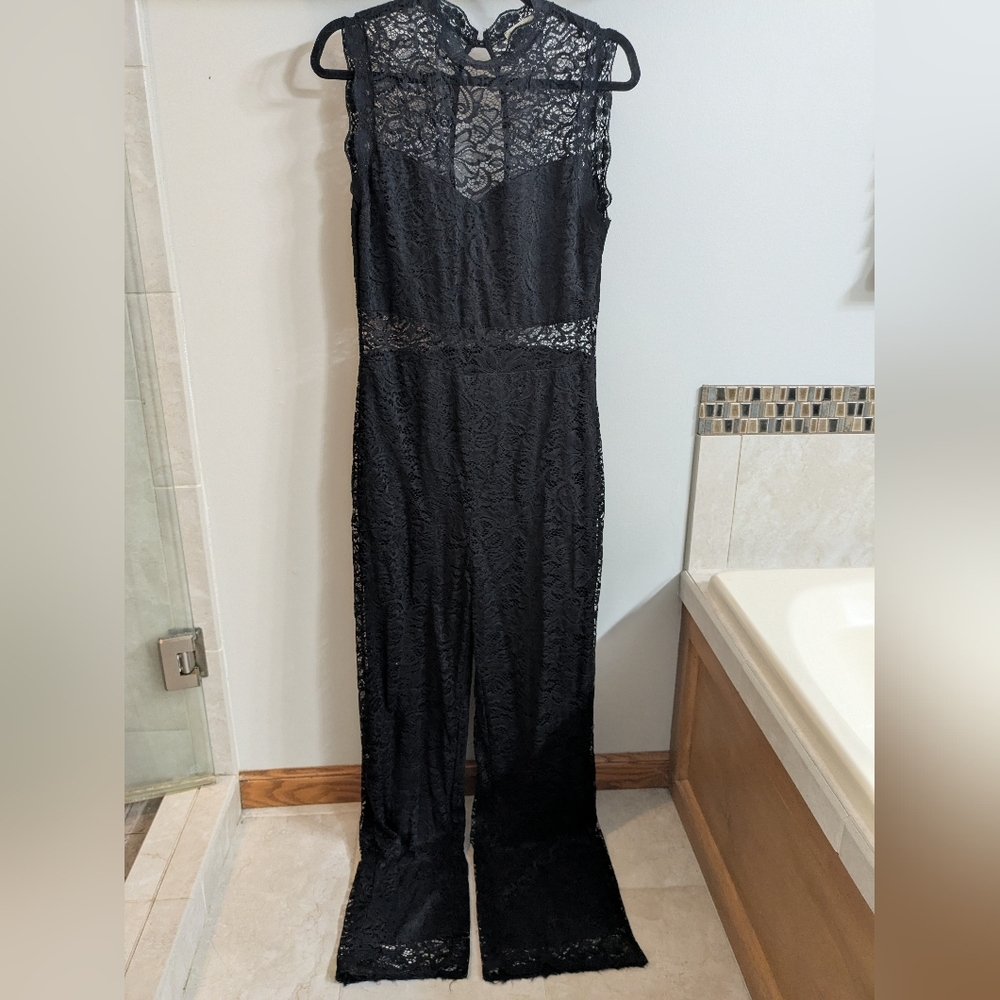Charlotte Russe Black Lace Jumpsuit